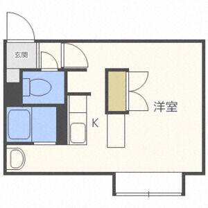 アルファアパル澄川(1K/2階)の間取り写真