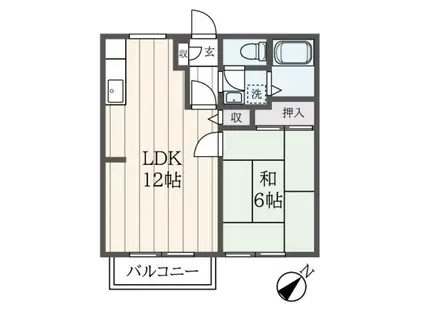 エクセルA(1LDK/2階)の間取り写真