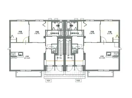 ラヴェンヌ堀前A(2SLDK/2階)の間取り写真