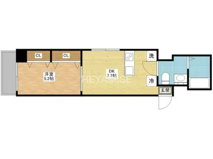 アミティの森(1DK/3階)の間取り写真