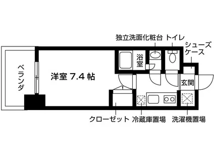 グランハイム山手通(1K/13階)の間取り写真