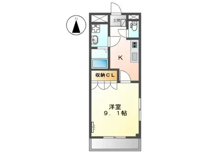 サンコート桜(1K/1階)の間取り写真