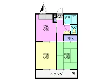 栄サーンハイツ(2DK/3階)の間取り写真