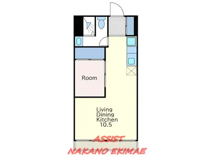 中野住研コーポ(1LDK/5階)の間取り写真
