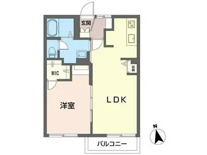 マインズB(1LDK/2階)の間取り写真