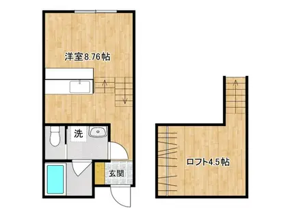 I BASE AINO III(ワンルーム/1階)の間取り写真