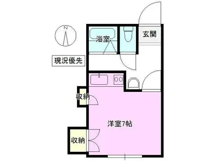 徳間コーポ(ワンルーム/1階)の間取り写真