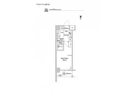 プラウドフラット森下III(1K/7階)の間取り写真