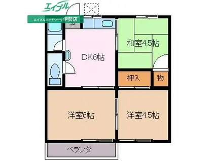 パークハイツ(3DK/2階)の間取り写真