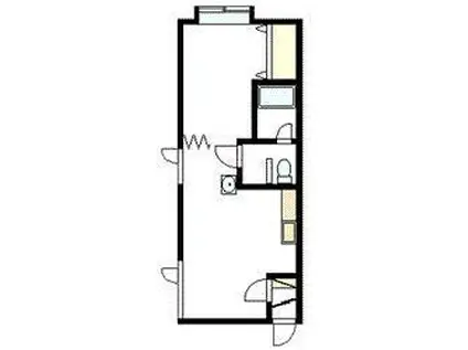 スカイハイツ大町22(1DK/1階)の間取り写真