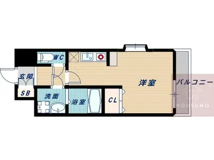 エクセレント上新17(ワンルーム/6階)の間取り写真