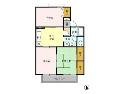 パークハイムA(3DK/1階)の間取り写真