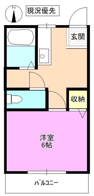 マロンコーポ(1K/1階)の間取り写真