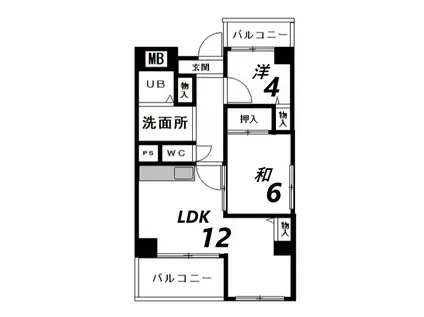 泉マンション(2LDK/3階)の間取り写真