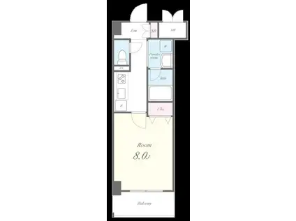 ブレイブワン(1K/6階)の間取り写真