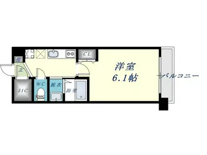 LUXE布施北3(1K/12階)の間取り写真