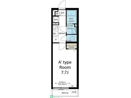 リブリ・グランコート日吉(1K/2階)の間取り写真