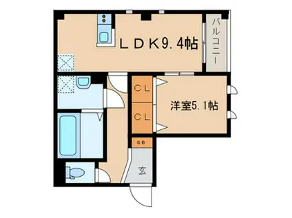 PORTOFINO(1LDK/2階)の間取り写真