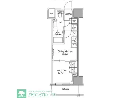 ザ・パークハビオ滝野川(1DK/12階)の間取り写真