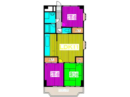 リバーサイドコート(3LDK/2階)の間取り写真