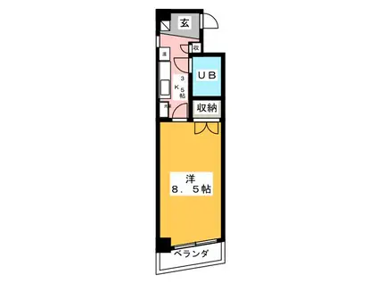 エトワール青森第1(1K/6階)の間取り写真