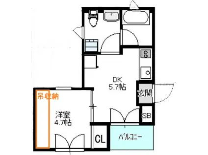 ARTE NISHIKOJIYA(1DK/3階)の間取り写真