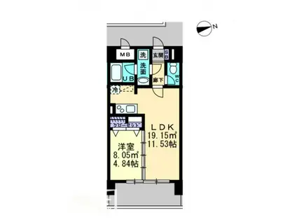 BIG・BAN瓦町駅東(1LDK/8階)の間取り写真