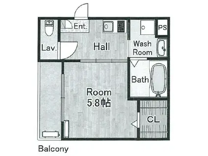ジーメゾン明石市林アプジール(1K/1階)の間取り写真