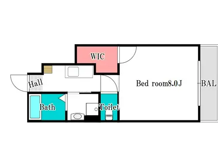 SILVIA 東(1K/1階)の間取り写真