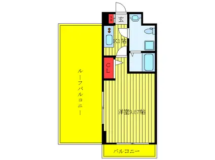 グランパークN.東京(1K/5階)の間取り写真