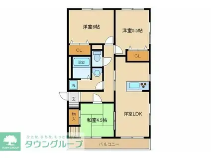 アーバンフォレスト(3LDK/1階)の間取り写真