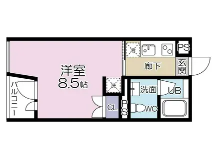 ベルエア練馬(1K/2階)の間取り写真