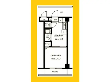 リーヴェルステージ横浜西(1DK/1階)の間取り写真