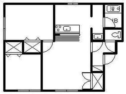新都ハイツ(2LDK/2階)の間取り写真
