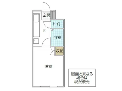 つくばグランドハイツ(1K/3階)の間取り写真