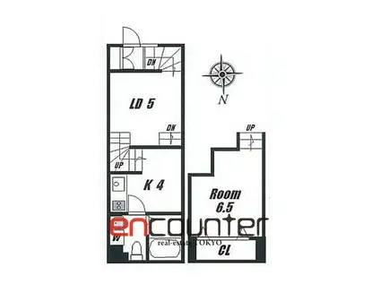 カルフール上宿(1DK/1階)の間取り写真