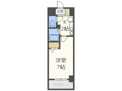 クリエイト21アテンドル梅田(1K/3階)の間取り写真