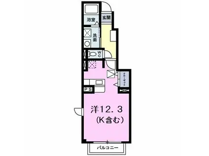 クラージュ(1K/1階)の間取り写真