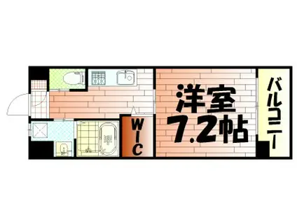 ウイングス重住(1K/8階)の間取り写真