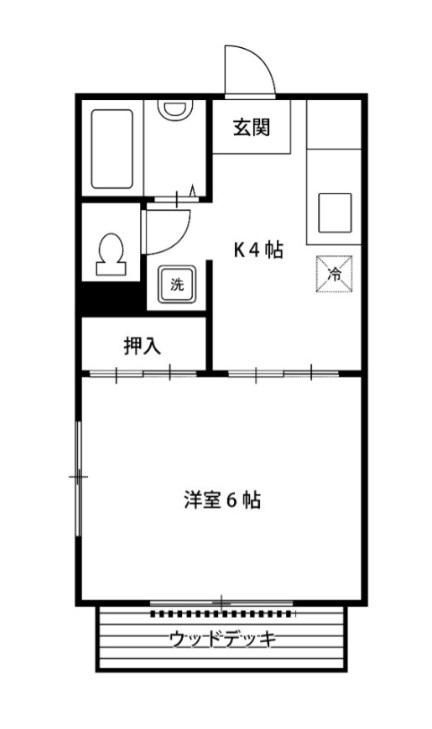 アーバンフラッツ(1K/1階)の間取り写真