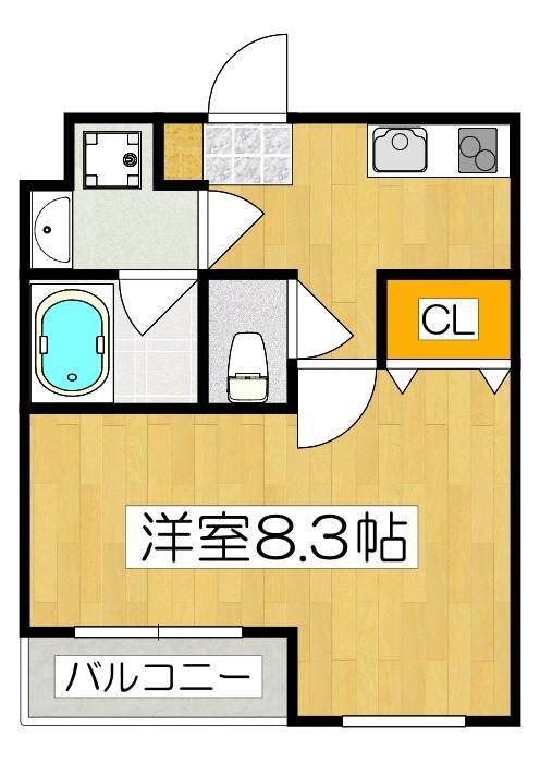 COLORLY LIFE長岡京(1K/1階)の間取り写真