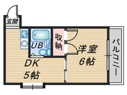 ラフォーレ豊中II(1K/2階)の間取り写真