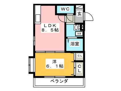 カンパネラYAOKICHI(1LDK/2階)の間取り写真