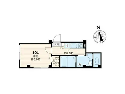 MAISON NOIRE(1K/1階)の間取り写真