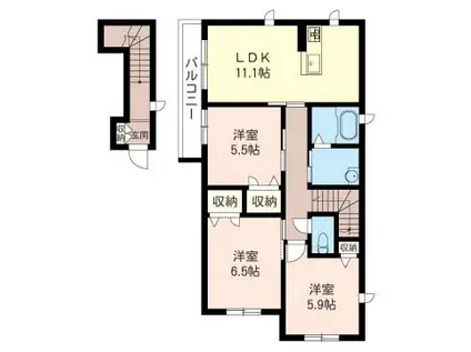 リラフォートみなみ(3LDK/2階)の間取り写真