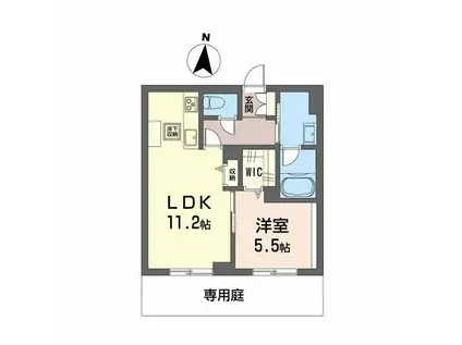 レーベンエイトII(1LDK/1階)の間取り写真