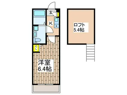 フルール井土ヶ谷(1K/1階)の間取り写真