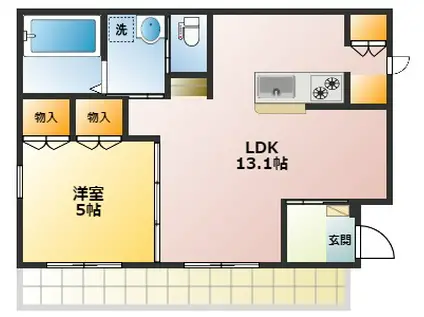 メゾン イースト(1LDK/2階)の間取り写真