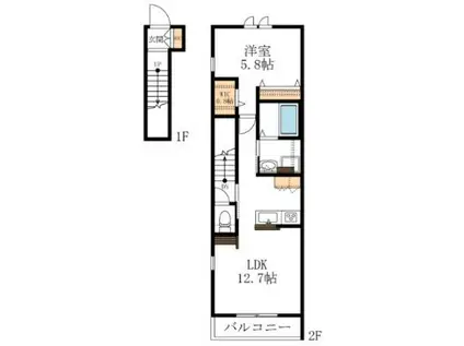 LUPINUS(1LDK/2階)の間取り写真