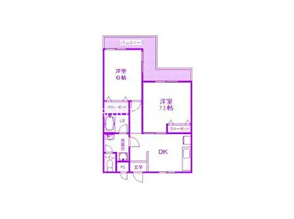 第二セーフズマンション(2DK/4階)の間取り写真